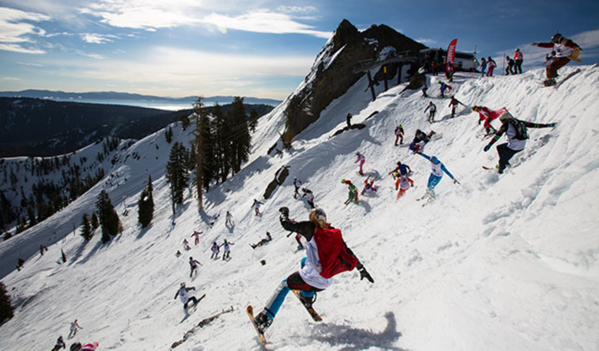 Chinese downhill, with mud pond obstacles, twerking, and costumes. Definitely costumes. PHOTO: Ryan Salm
