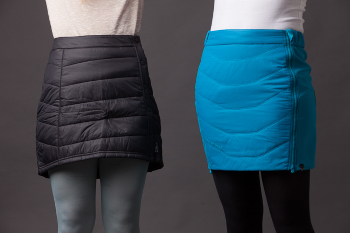 Smartwool's PhD® SmartLoft Skirt, left, and Dynafit's Radical Primaloft Skirt, right