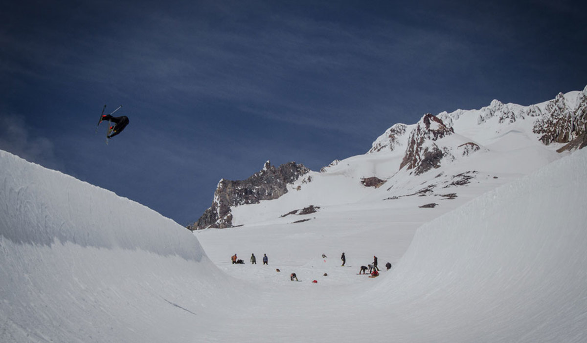 Lucas Wachs soaring high in the now skier-friendly High Cascade superpipe. PHOTO: Ethan Stone