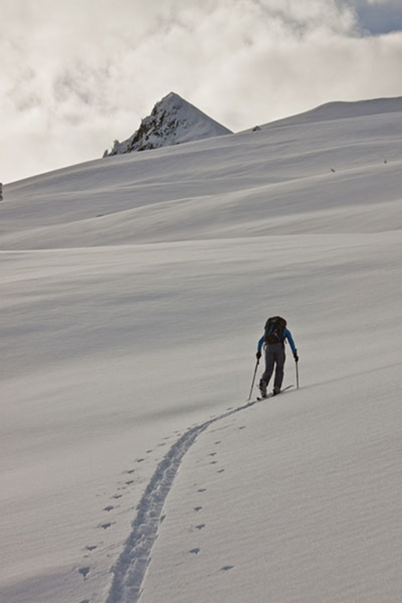 Kelley setting the skin track in B.C. PHOTO: Courtesy of Karl Kelley