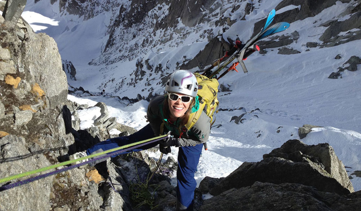 The author, on belay with the Zephir Altitude. PHOTO: Courtesy of Erin Smart
