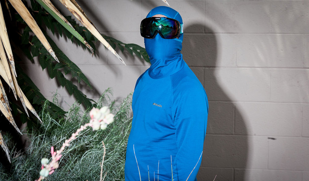 The Armada Rotor Pullover Hoody, great for windy boot packs or robbing banks. PHOTO: Jakob Schiller