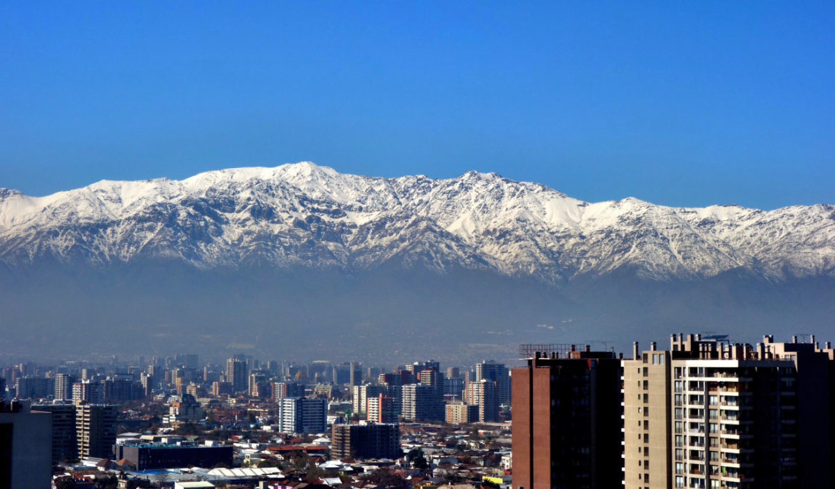 Can't beat this view of the Andes from downtown Santiago, Chile. PHOTO: Griffin Post