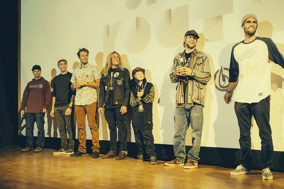 From left to right: James Heim, Richard Permin, Cody Townsend, Banks Gilberti, Aspen Spora, Sander Hadley, and Bobby Brown. PHOTO: Christopher D Thompson/Red Bull Media House