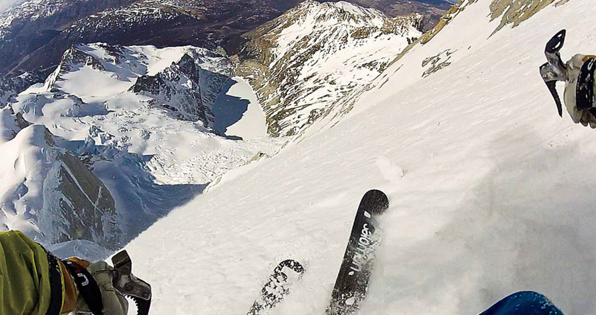 Fransson on the Whillans Ramp on Cerro Poincenot, in the central Andes.