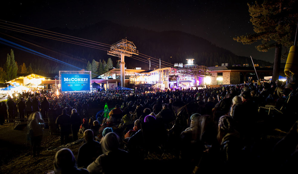 The first tradition of the season—ski movie premieres. The crowd at the 2013 Squaw Valley premiere of "McConkey." PHOTO: Cameron Baird/Red Bull Content Pool