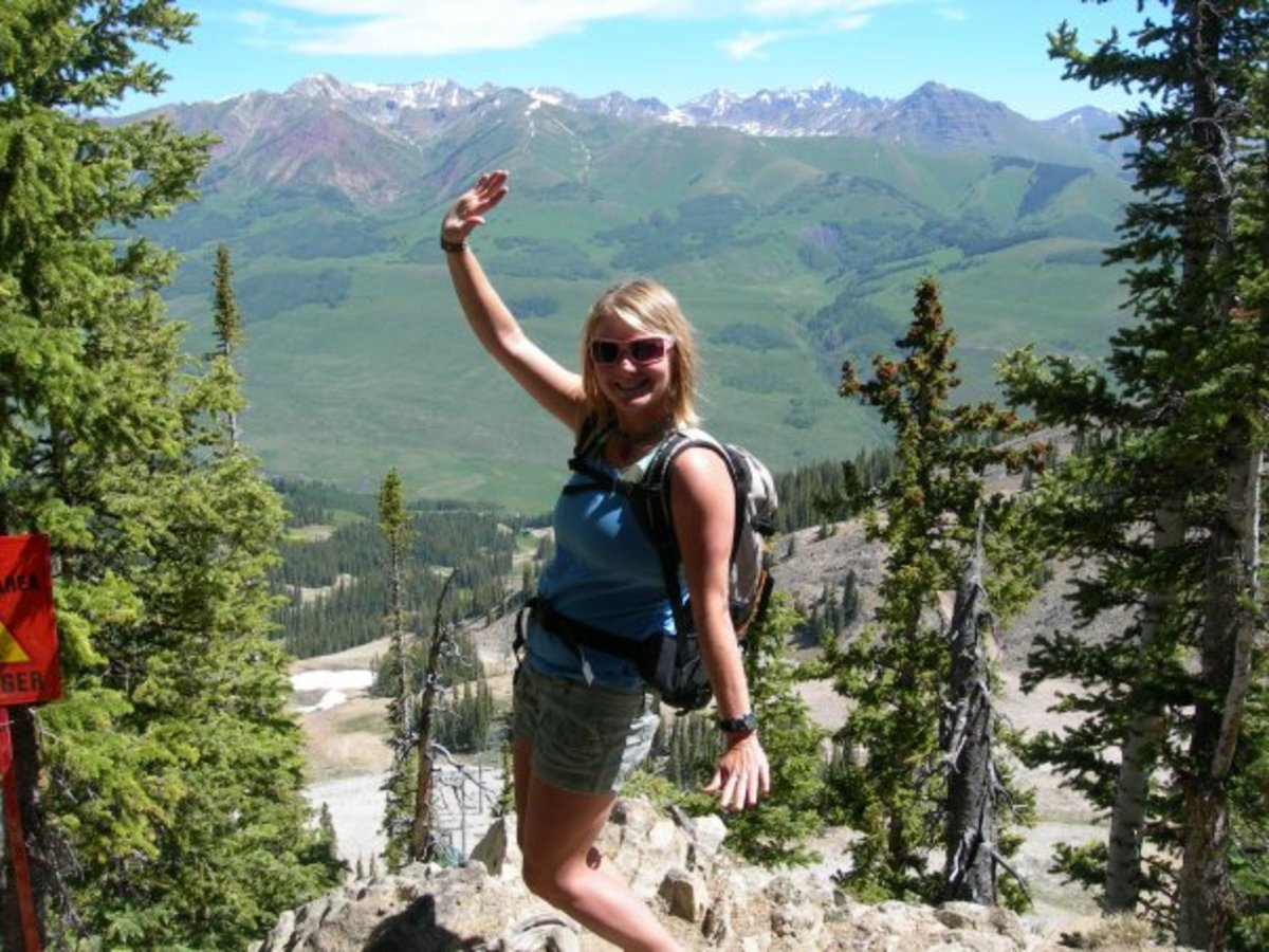 Stevens at the top of an off-season Crested Butte. PHOTO: Courtesy of Amy Stevens