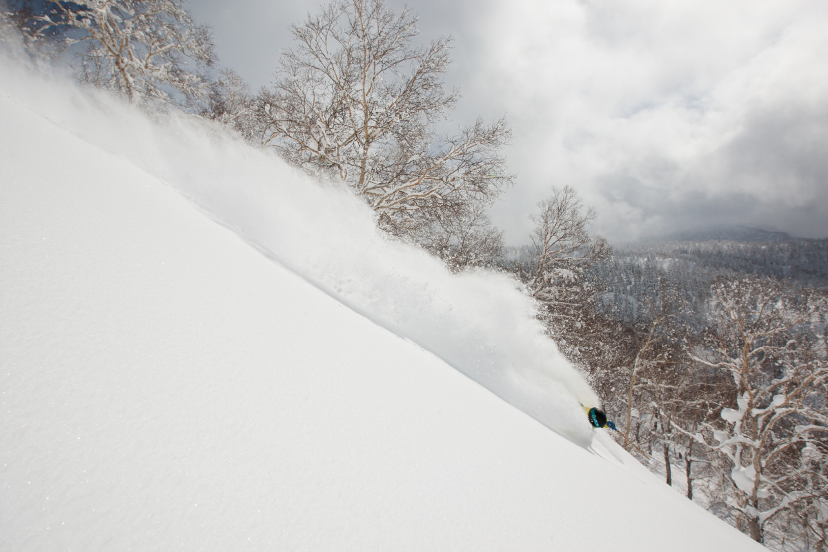 Although unaccustomed to the standard pro skier camera shredfest, Tabke seems pretty OK with photo shoots on Japan's Hokkaido Island. PHOTO: Adam Clark