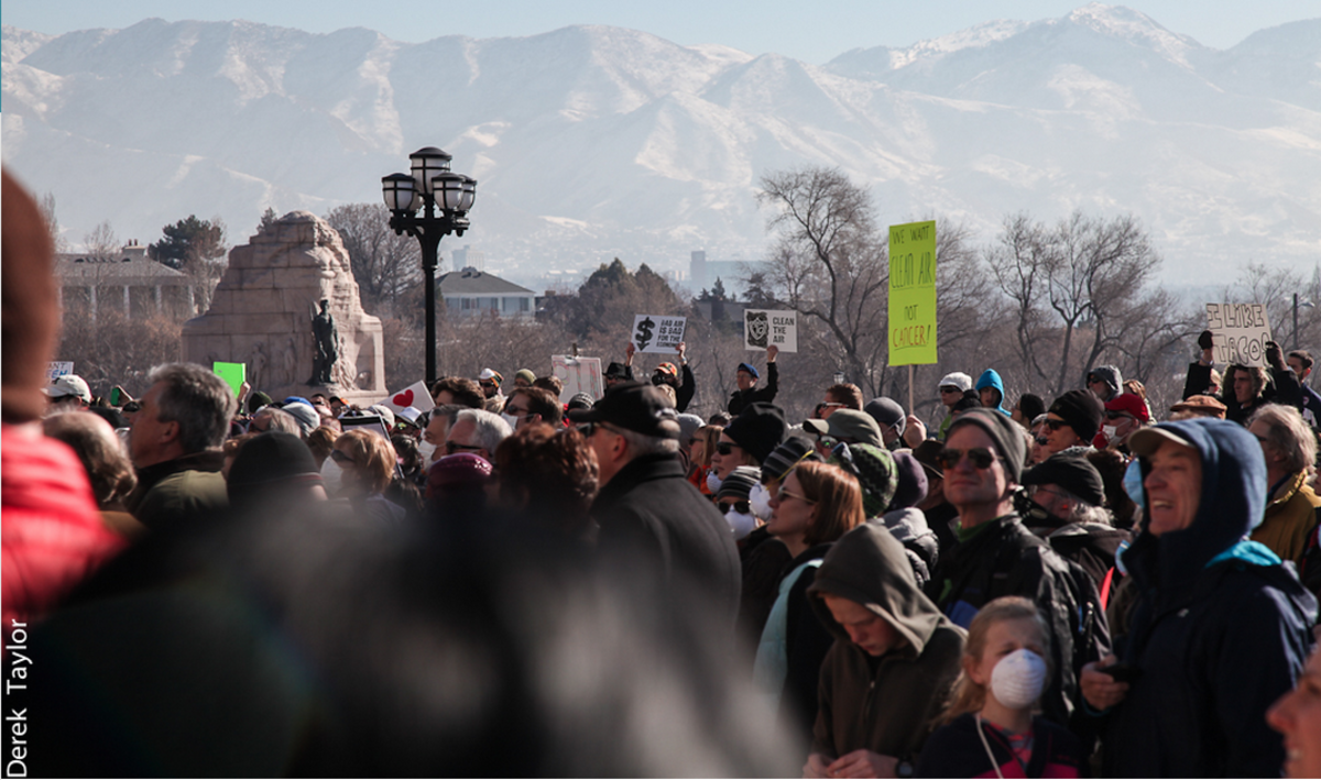 Salt Lake City showed up en masse on January 25, 2014 to protest the increasing pollution in their city. PHOTO: Derek Taylor