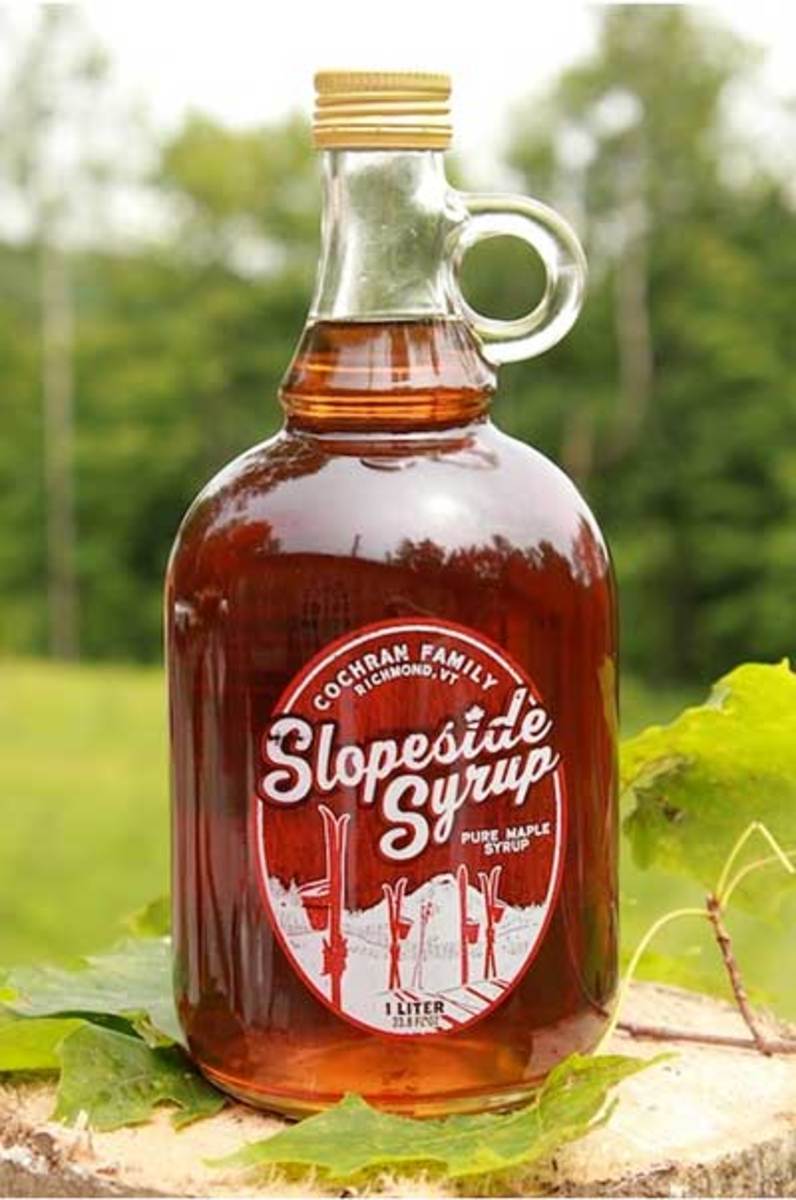 Pure Vermont maple syrup, tapped by a group of skiers at Cochran's Ski Area. PHOTO: Slopeside Syrup