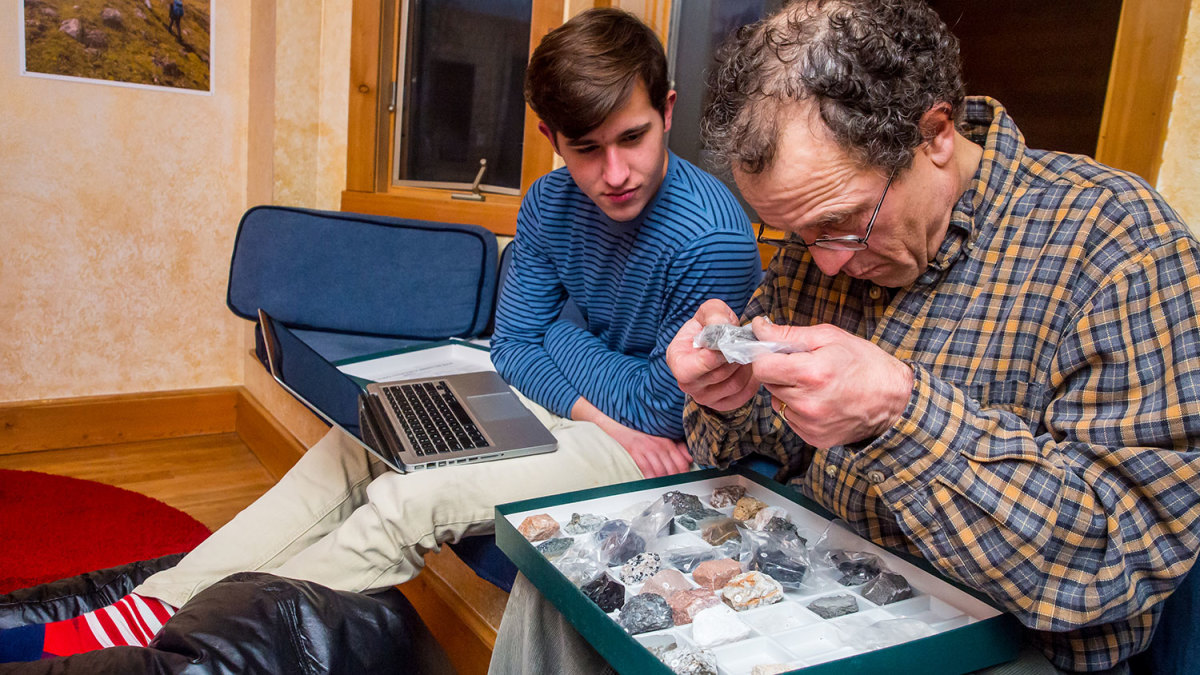 Paul Rappaport gives an unconventional lesson in geology. PHOTO: Courtesy of Ridge Mountain Academy