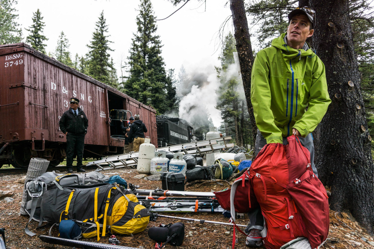Ted Mahon leaving the train behind