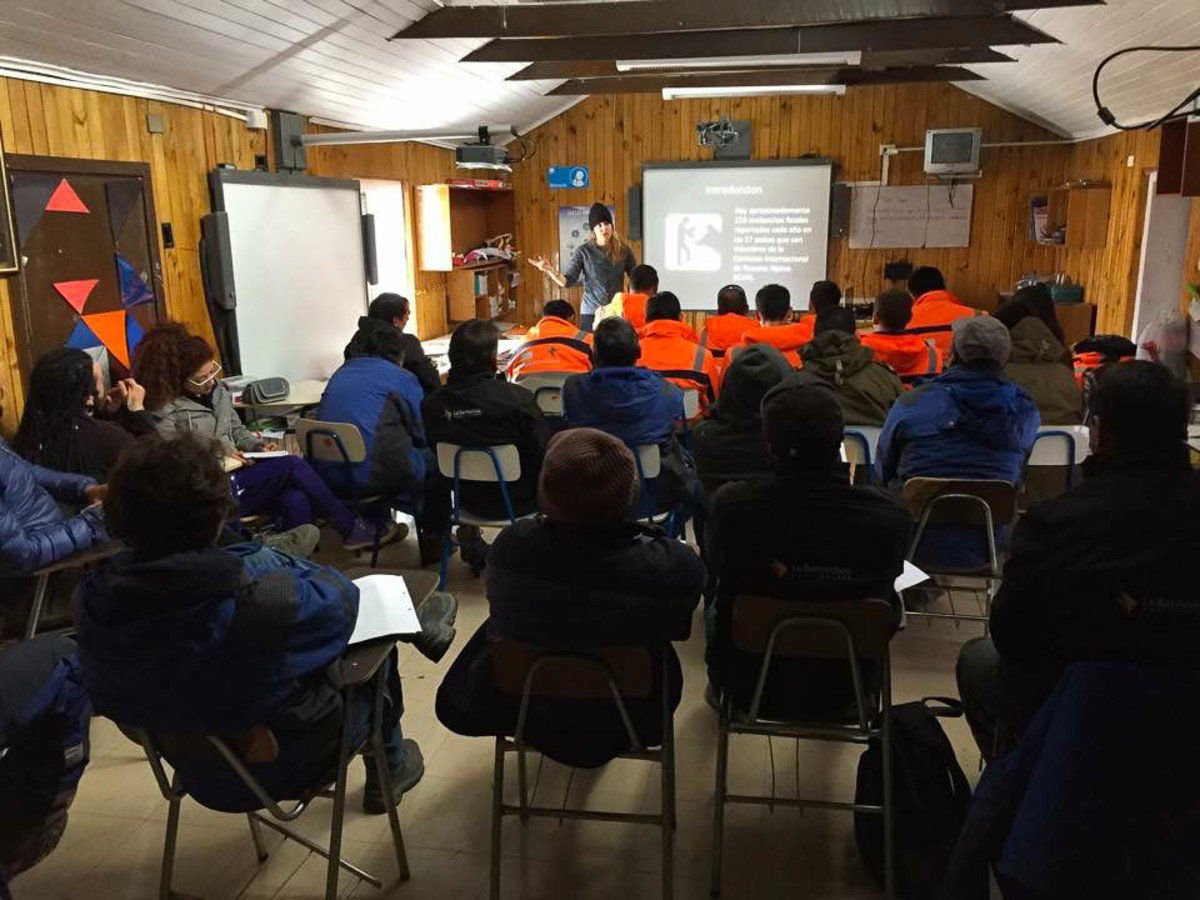 In the classroom in Chile, before heading out to score the goods. PHOTO: Max Barros