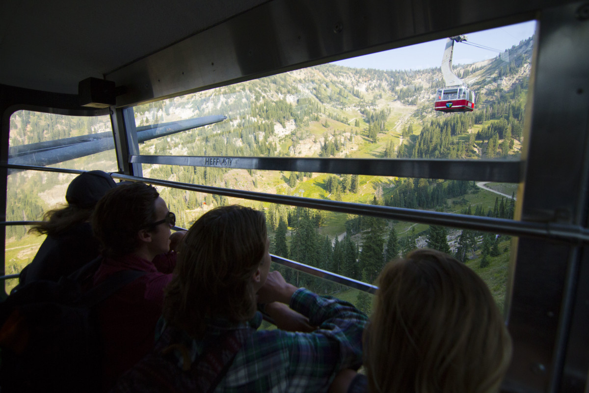 Friends of Matt Heffernan took the tram to the top of Snowbird to celebrate the 23-year-old skier's legacy. PHOTO: Noah Wetzel