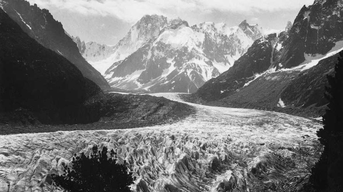The Mer de Glace Glacier in Chamonix is the longest glacier in France. This photo was taken in 1915. PHOTO: JF Charlet Bissons