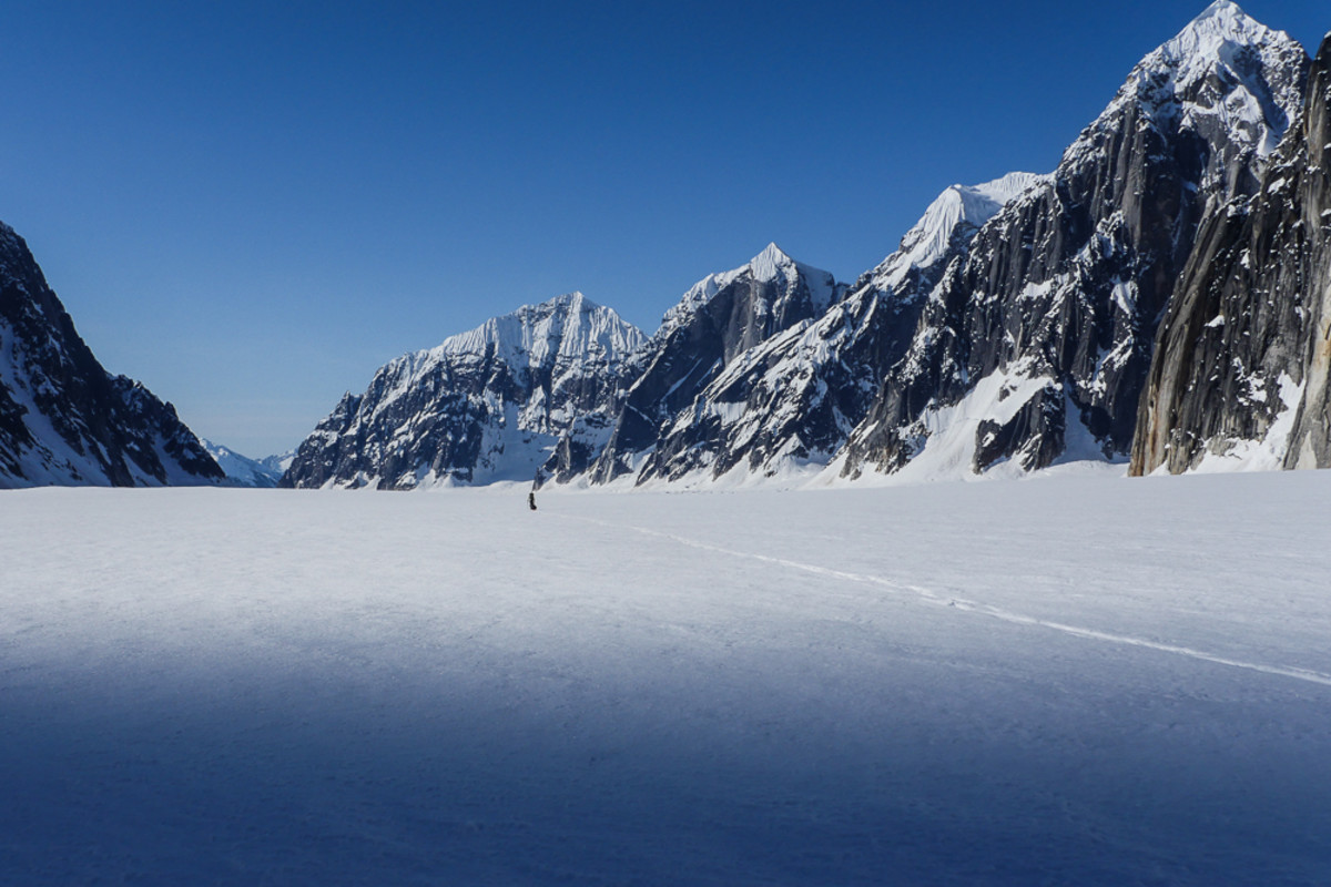 It's easy to lose perspective in a place remote as the Ruth Gorge. Photo courtesy of Noah Howell