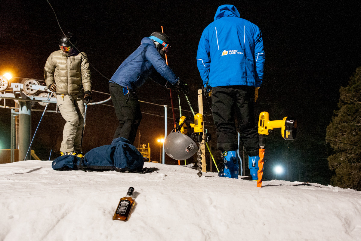 Skiing takes courage. Drink up.