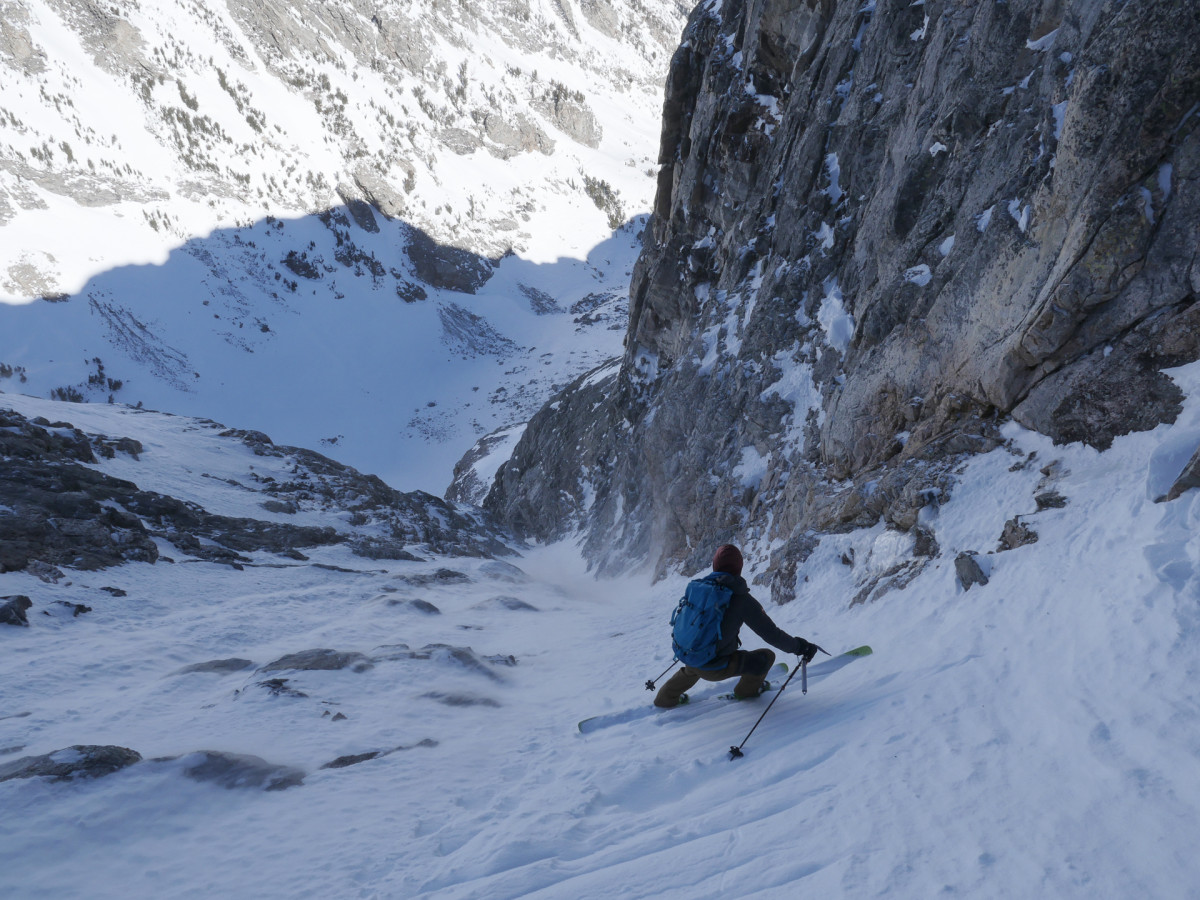 Adam Fabrikant says he has no balance. Clearly, he wasn't referring to his skiing ability, shown here in another Newcomb line, the Newc Couloir on Buck Mountain. PHOTO: Beau Fredlund
