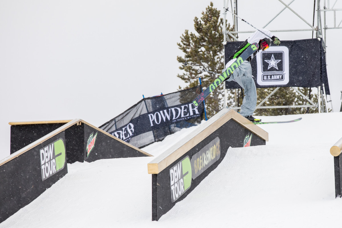 Quinn Wolferman showcased his unique style competing for Armada in the rail jam.