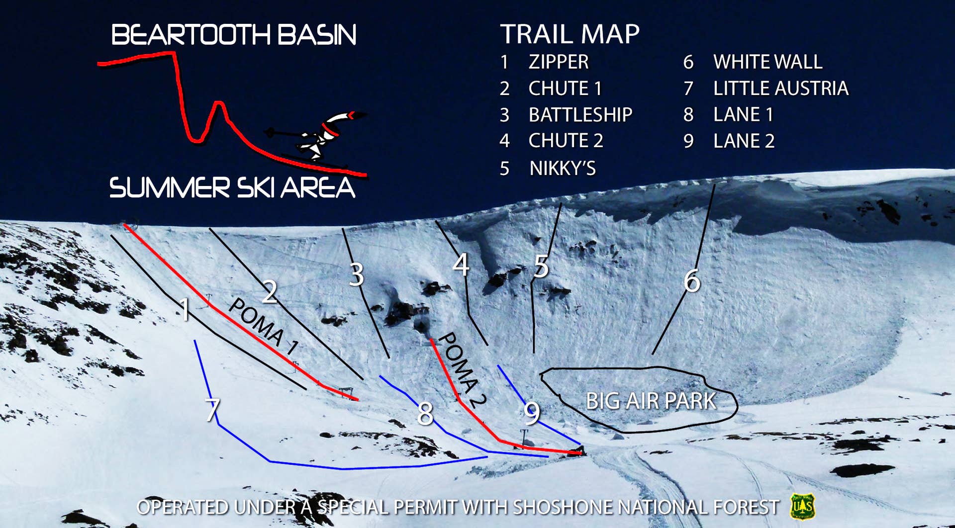 Beartooth Basin Wyoming Opens For Summer 2026 Season POWDER Btb Trailmap Light 