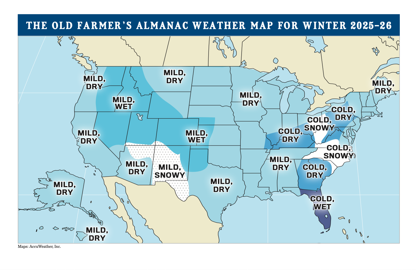 The Old Farmer's Almanac Complete Winter 2025-26 Forecast - POWDER