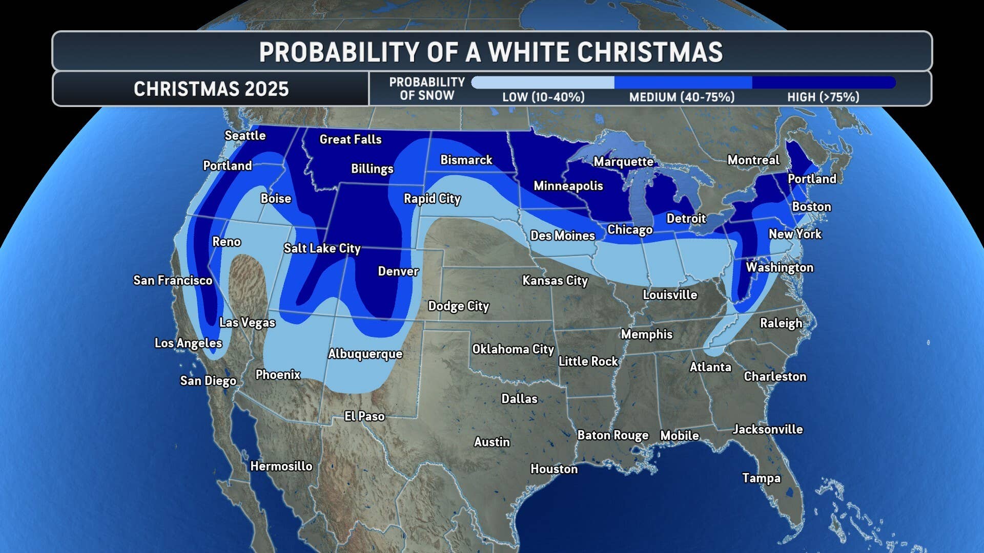 The Best Odds for a White Christmas 2025 - POWDER