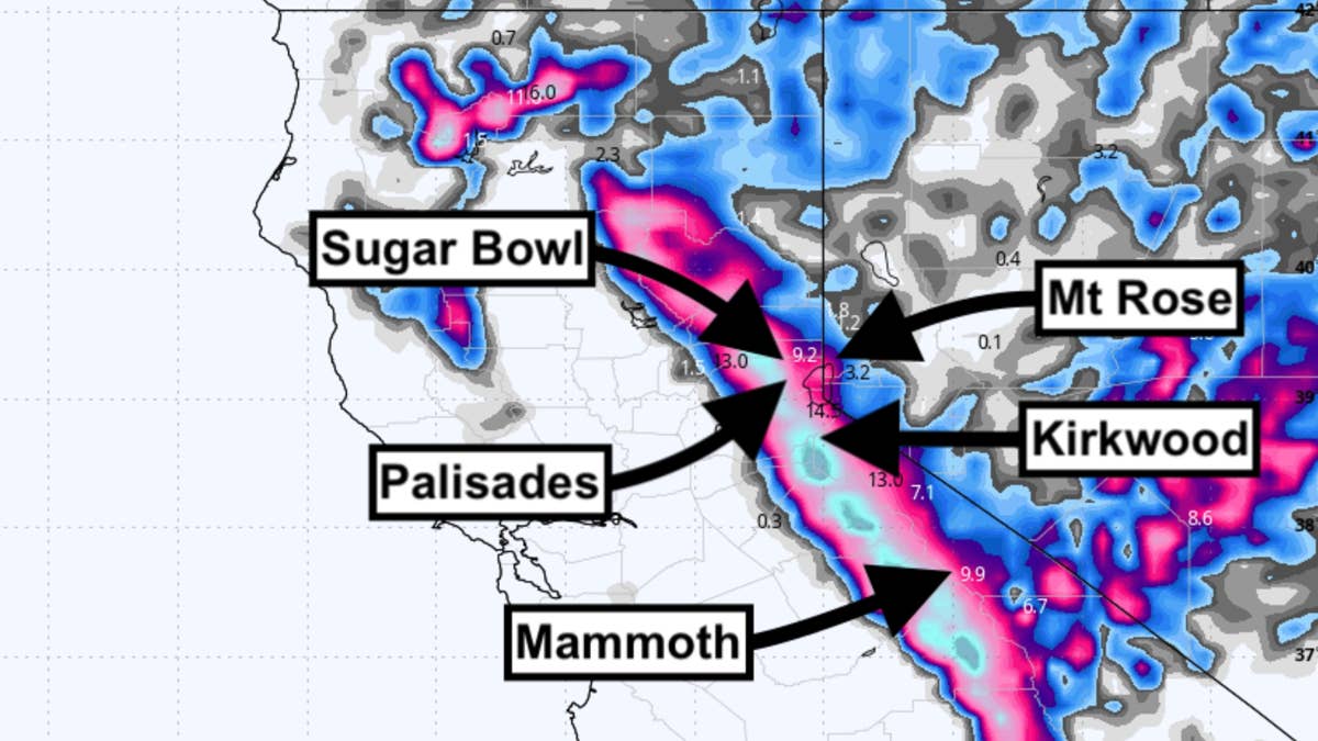 California Snowfall Forecast, April 9-14, 2026 - Powder