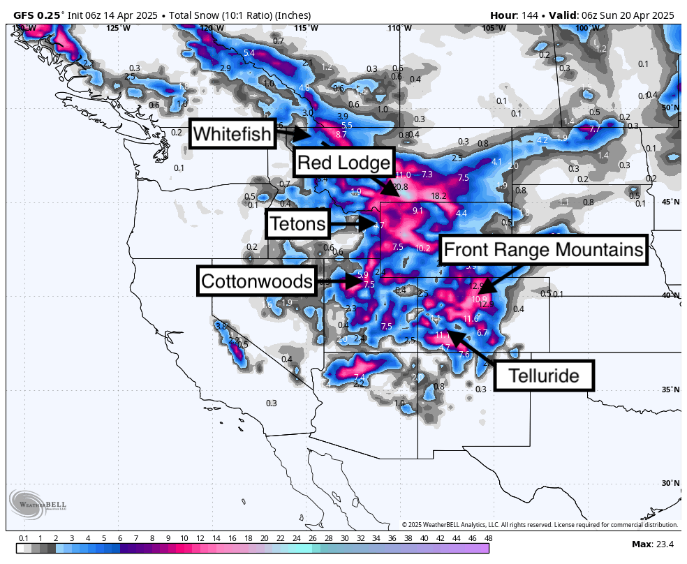 Winter's Return: A Foot of Snow Possible Out West This Week - POWDER