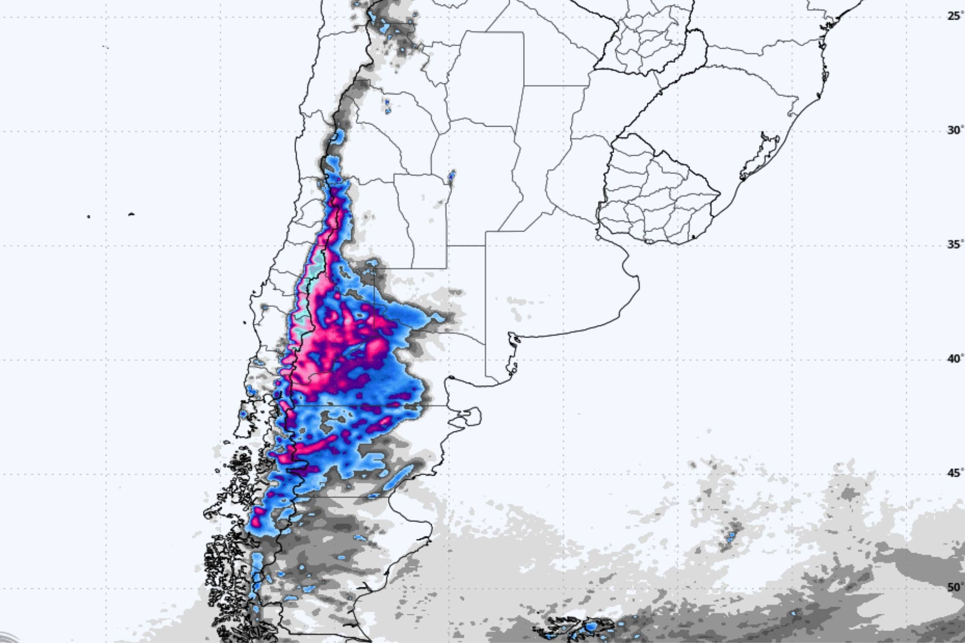 Up to 19 Inches of Snow Heading Towards Chile and Argentina - Powder