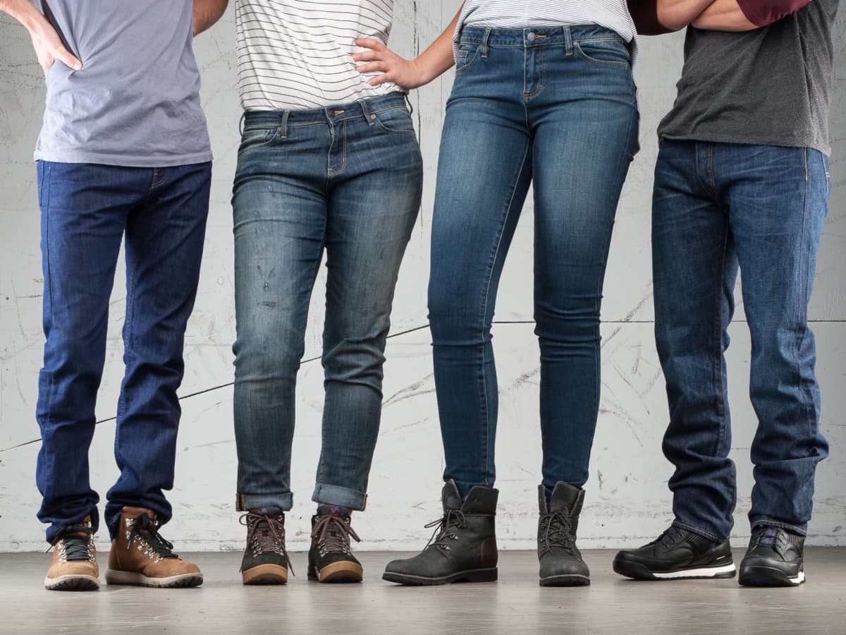 hiking boots and jeans