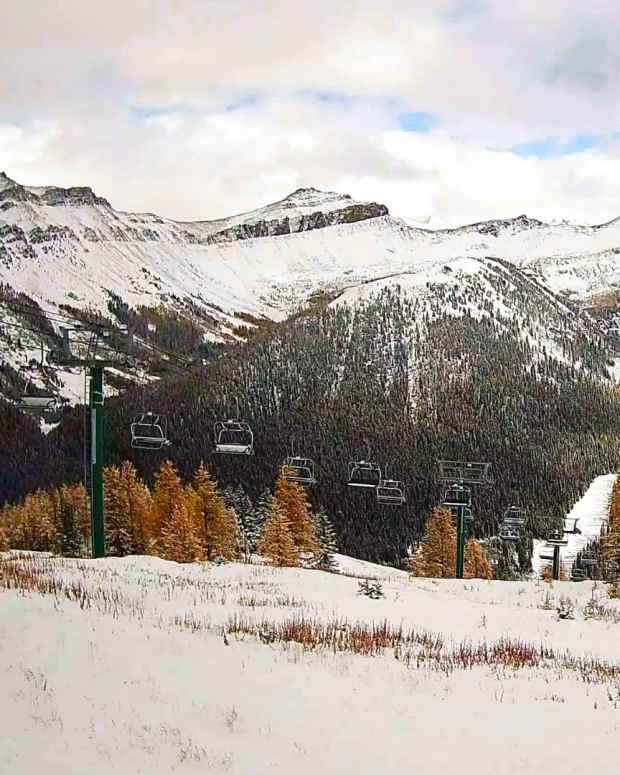 October 2, 2024 snowfall at Lake Louise, Canada