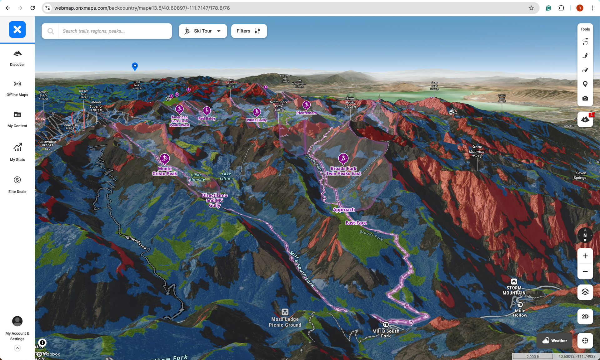 Coverage Map Software OnX Backcountry Updates ATES Coverage In 3D Mapping Software - Carving ...