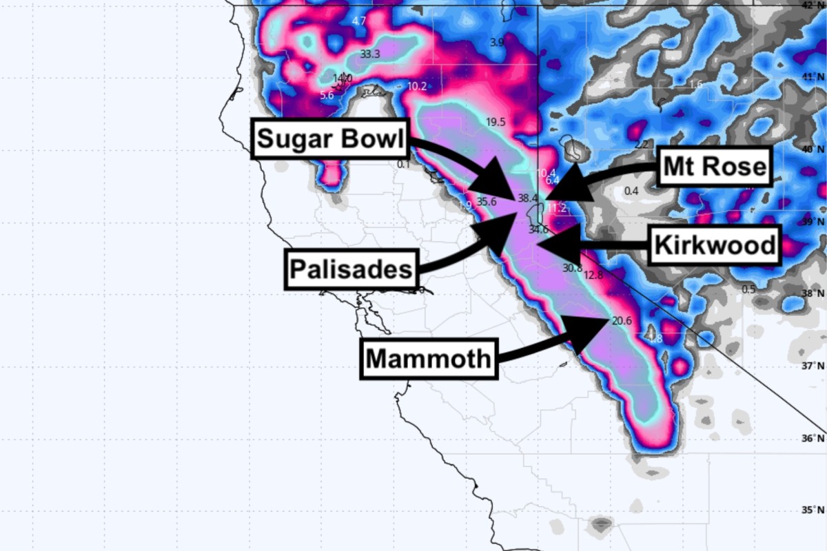 Nearly 4 Feet of Snow Forecasted to Fall Across California Ski Resorts