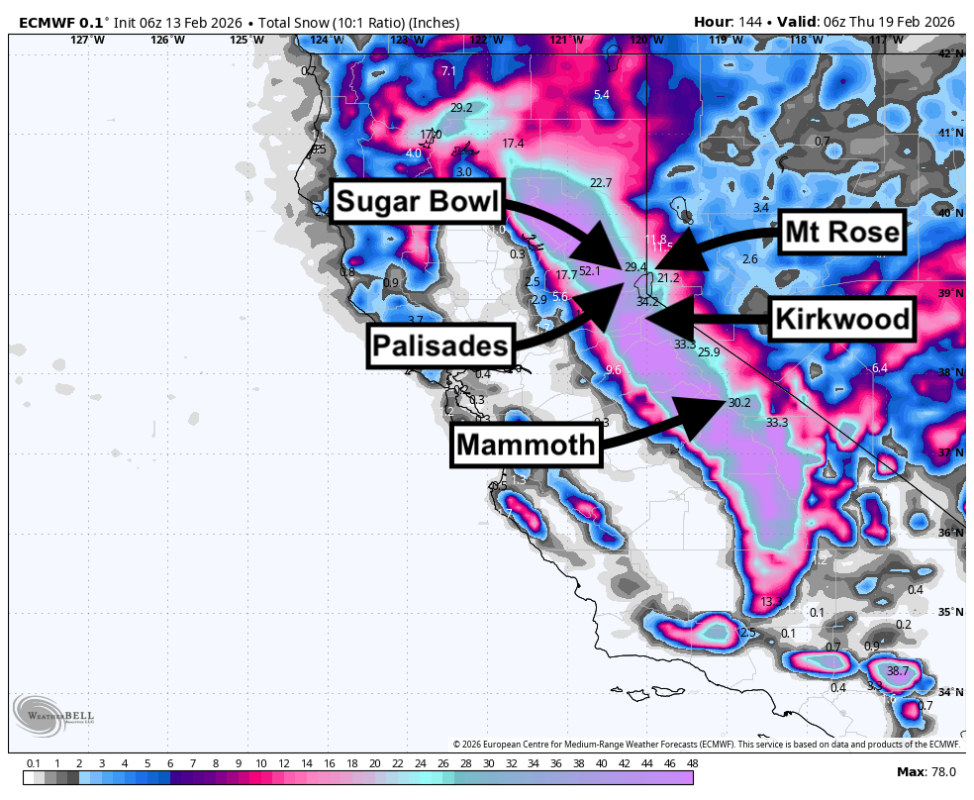 A Major Winter Storm Is Coming to California. What Ski Resorts Could Get the Most Snow?