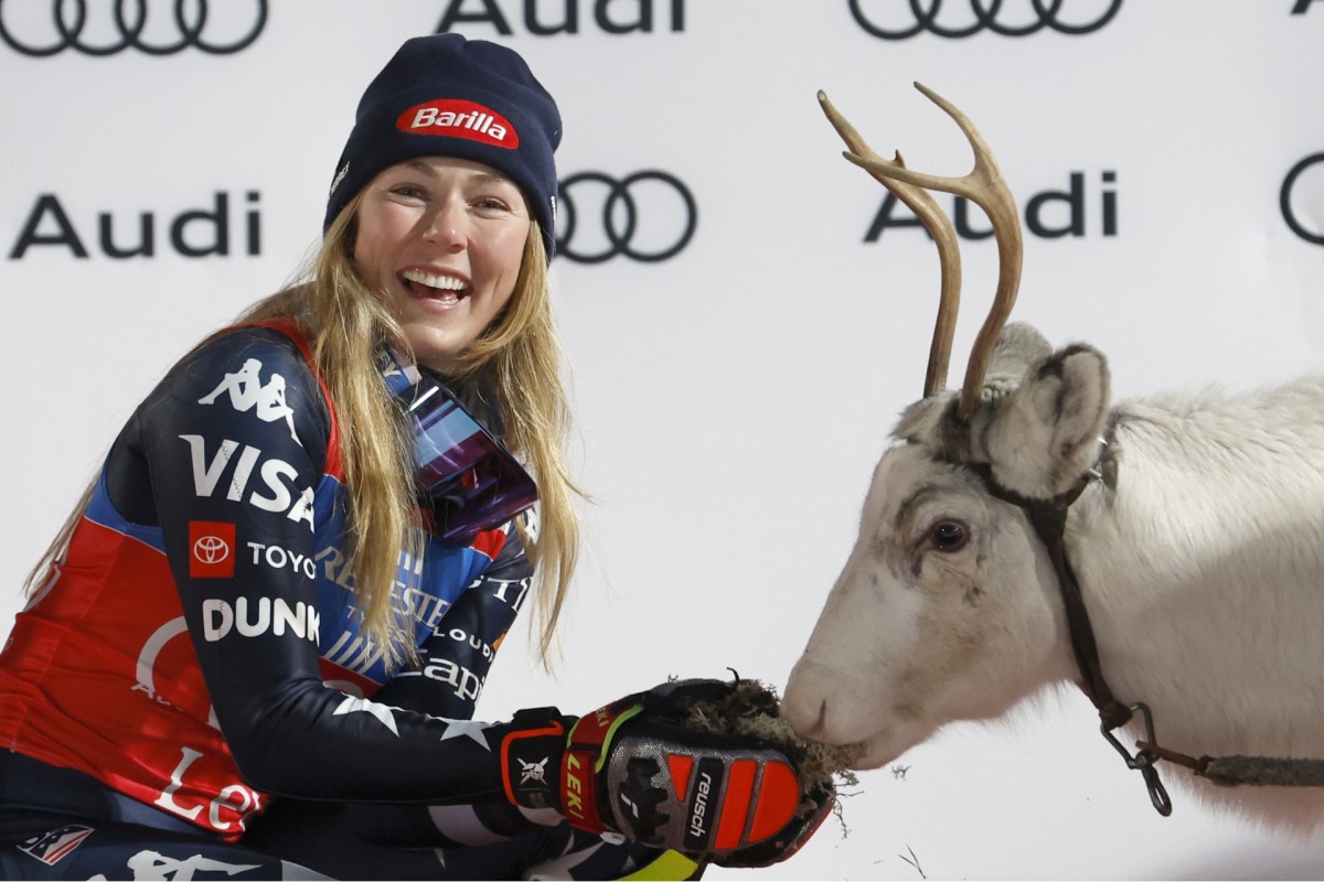 Dasher, Dancer, and Winkie? Mikaela Shiffrin Adds Another Reindeer to Her Herd