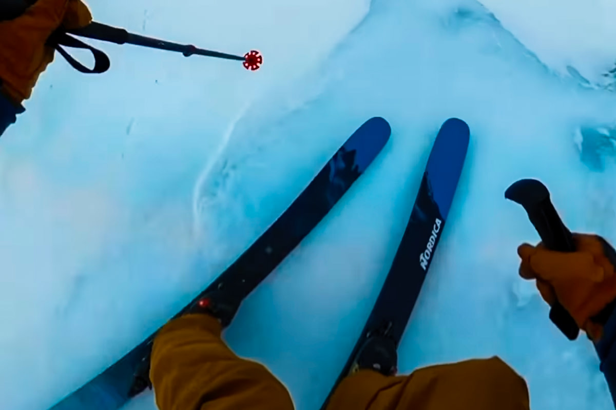 Skier Takes On The East Coast's Finest Sheet Of Ice