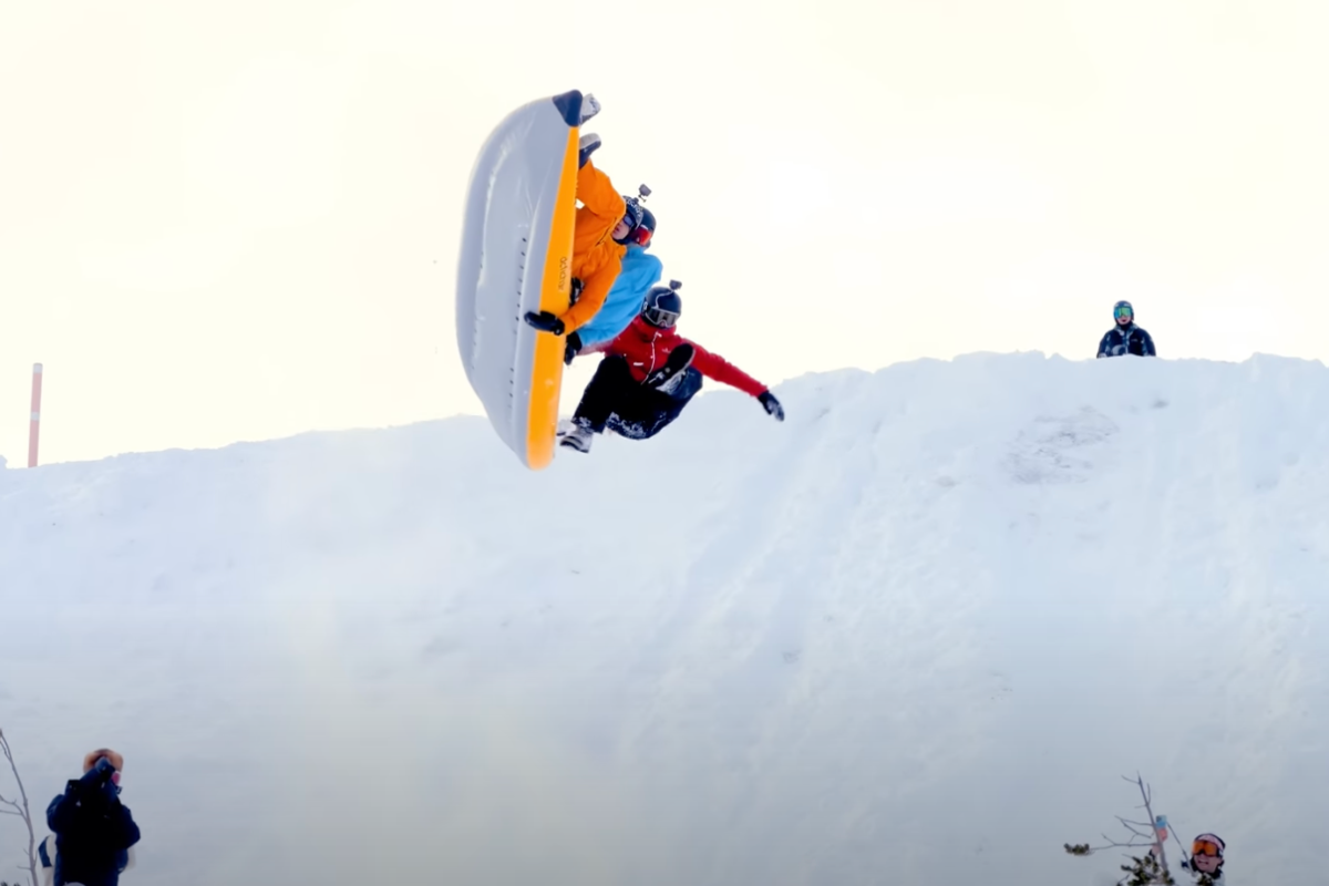 YouTubers Build The "World's Biggest Sled Jump" Powder