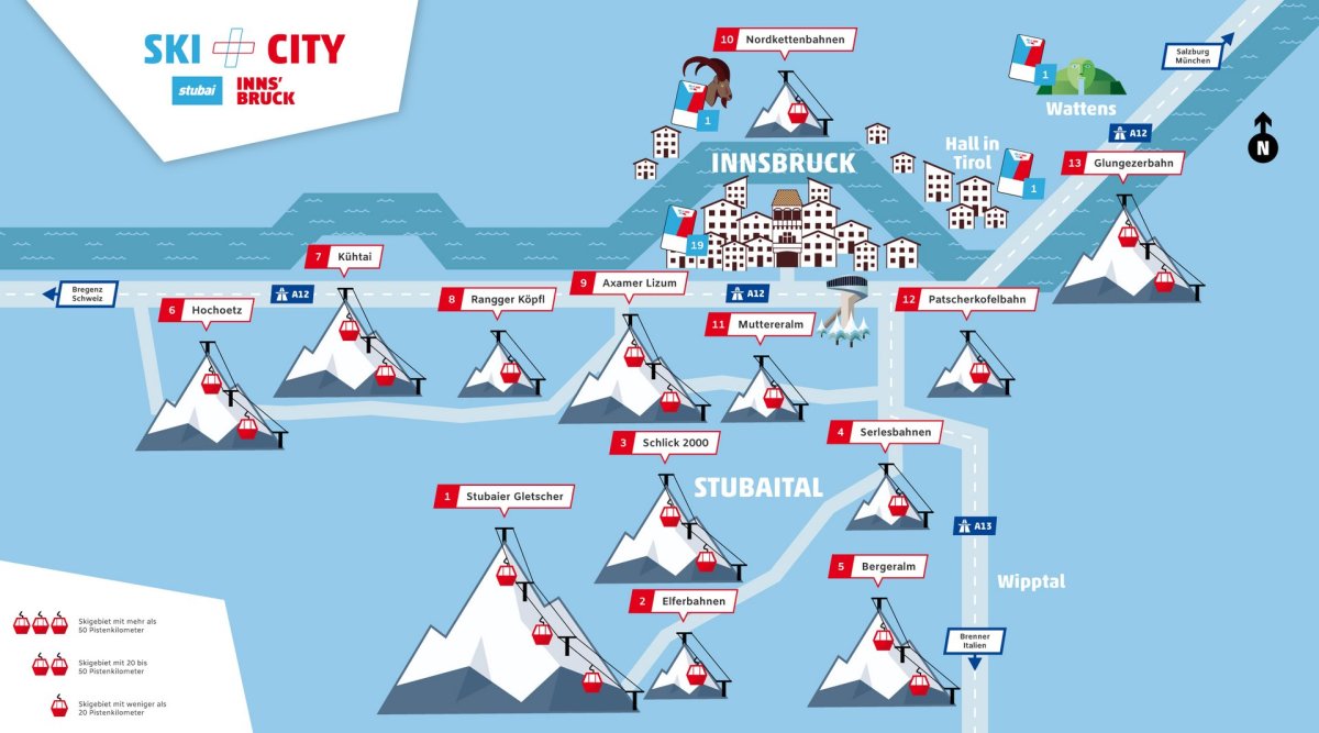 Innsbruck Austria Ski Plus City Pass Resort Map