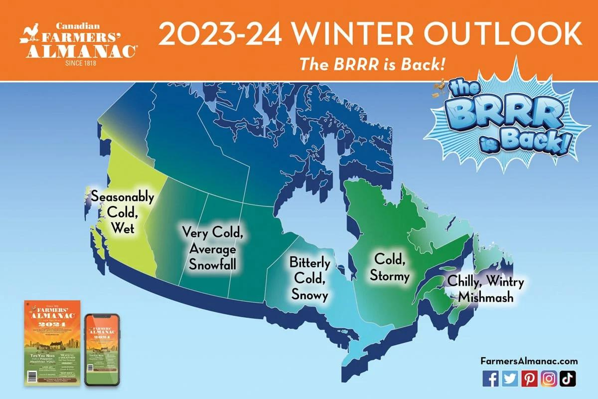 Farmers' Almanac Releases Winter 2024 Forecast For Canada Powder