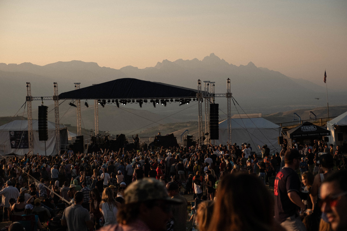 Vibrant Music Festival Scene at Sunset