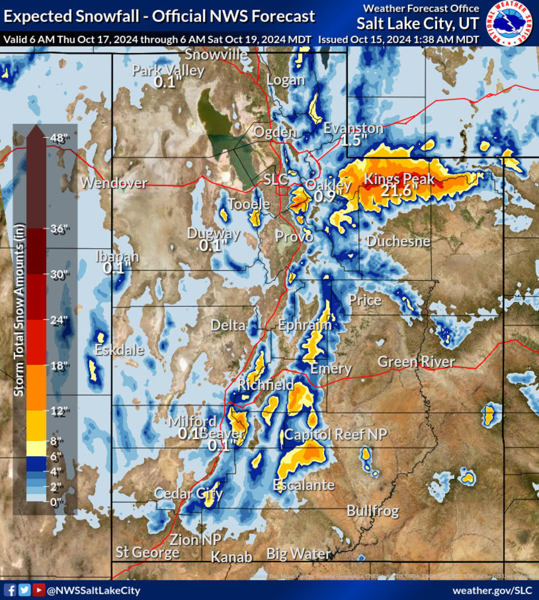 Over One Foot of Snow Forecasted for Utah and Colorado