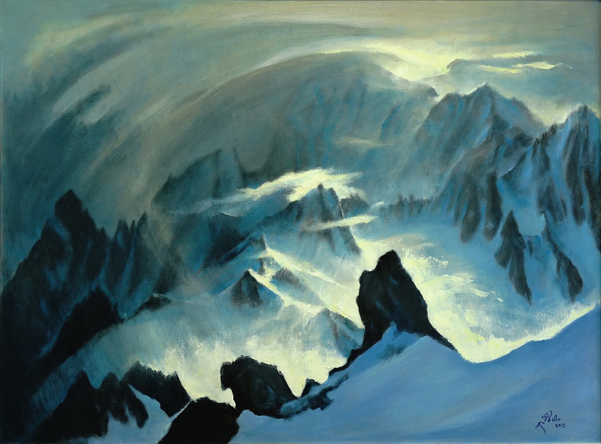 A Skier Paints Chamonix's Mont Blanc 69 Times and Counting - Powder