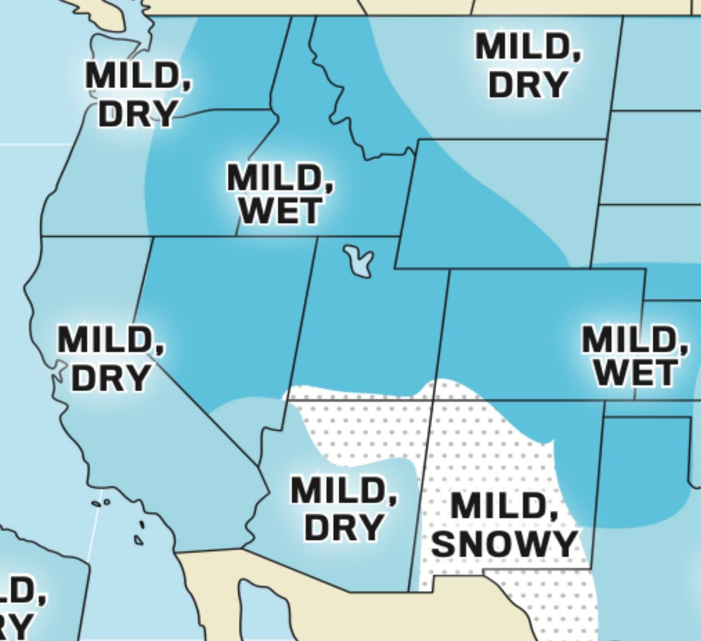 Old Farmer's Almanac Winter 25/26 Forecast Map and Weather - Powder