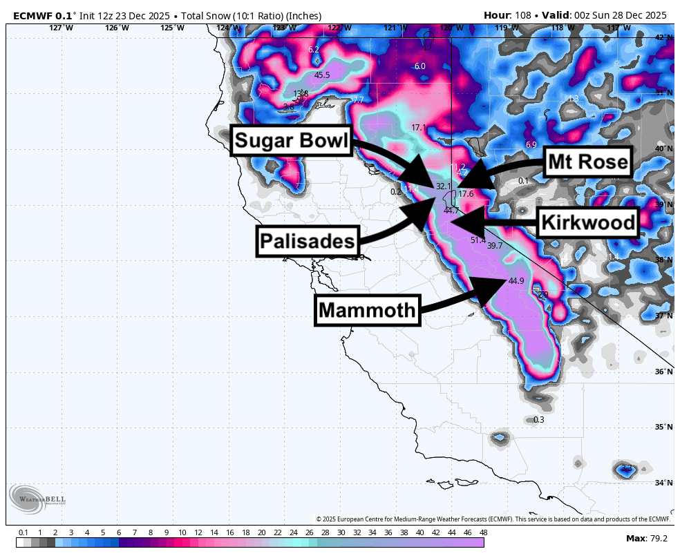 Five Feet of Snow Forecasted for California Ski Resorts Over Christmas ...