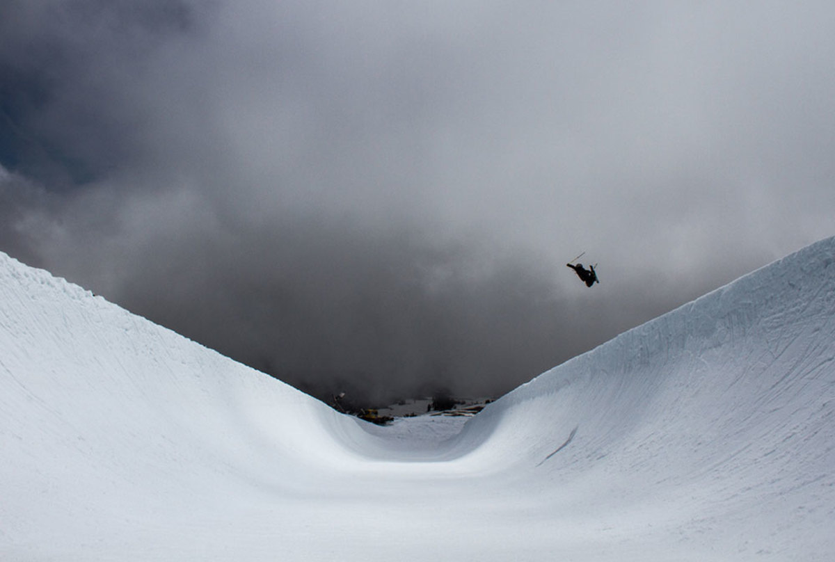 Colby Albino will ski the snowboard superpipe any day. PHOTO: Ethan Stone