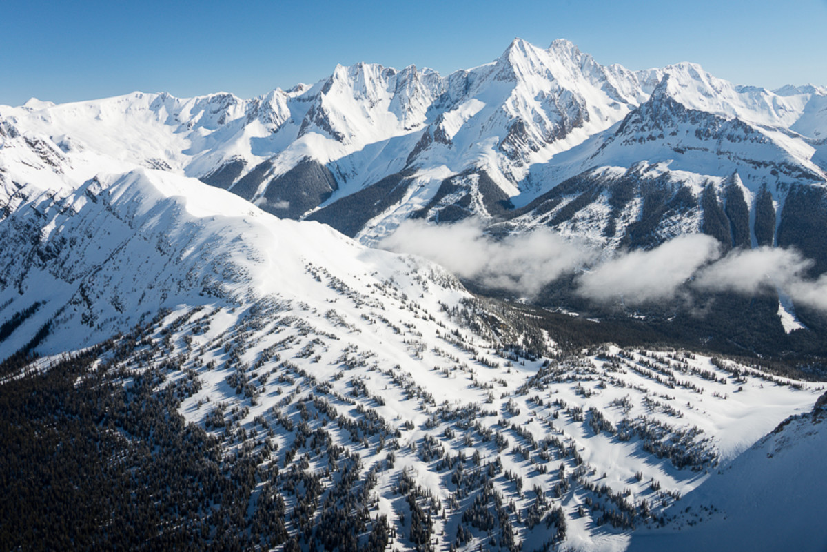Jumbo Pass looking down at the proposed village site. PHOTO: Steve Ogle