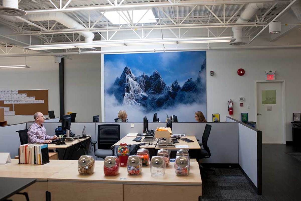 The people who work at the ArcTeryx headquarters in Vancouver have mountains on their mind. PHOTO: Jakob Schiller