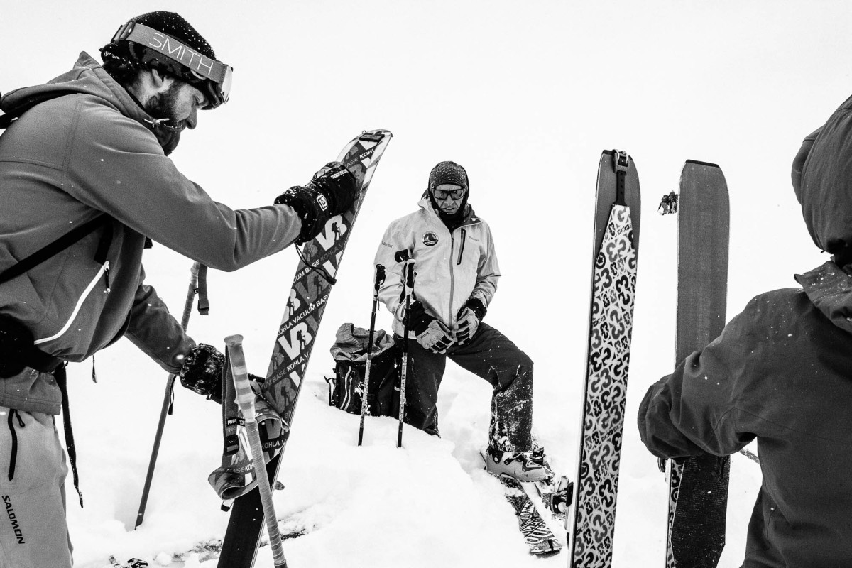 Ruedi Beglinger guides his clients through a blanket of whiteness with decades of experience. PHOTO: Ryan Creary
