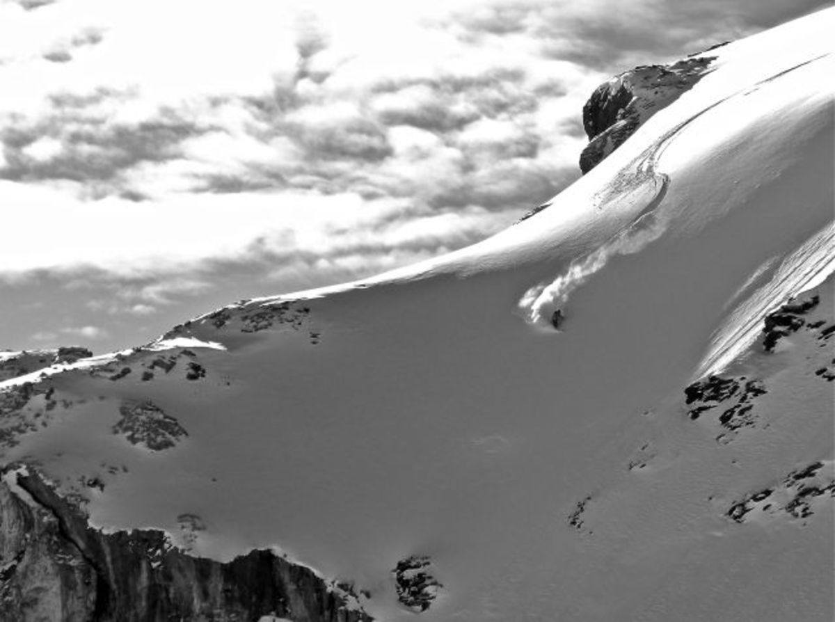 Cox arcs his way down the Schilthorn, high in the Bernese Alps of Switzerland. PHOTO: Jure Roethlisberger