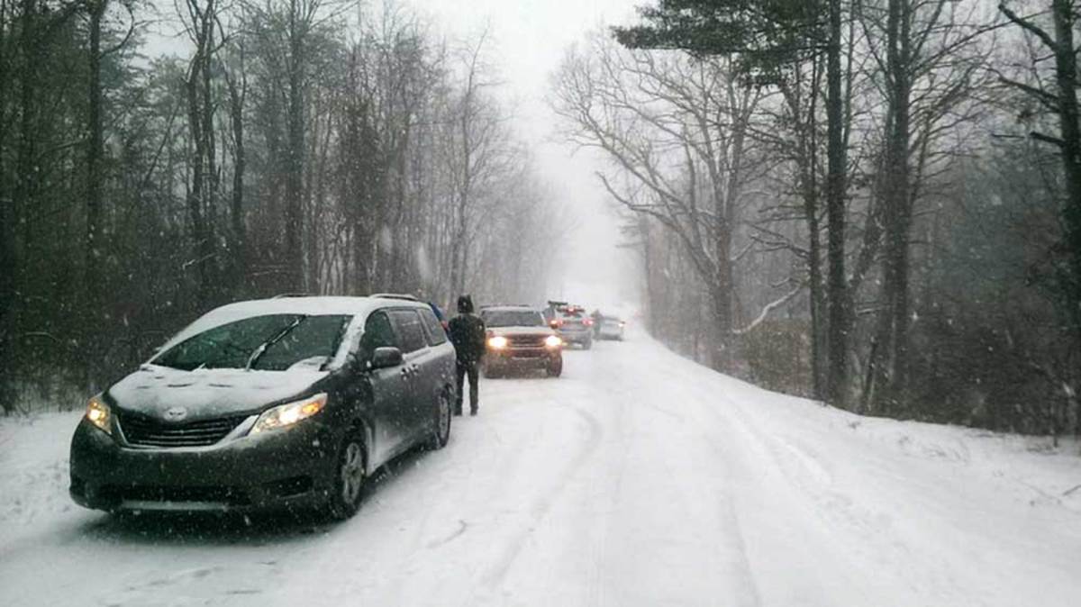 The day chain control was needed on the road to Wintergreen Ski Resort, south of the Mason Dixon Line. PHOTO: Clare Menzel